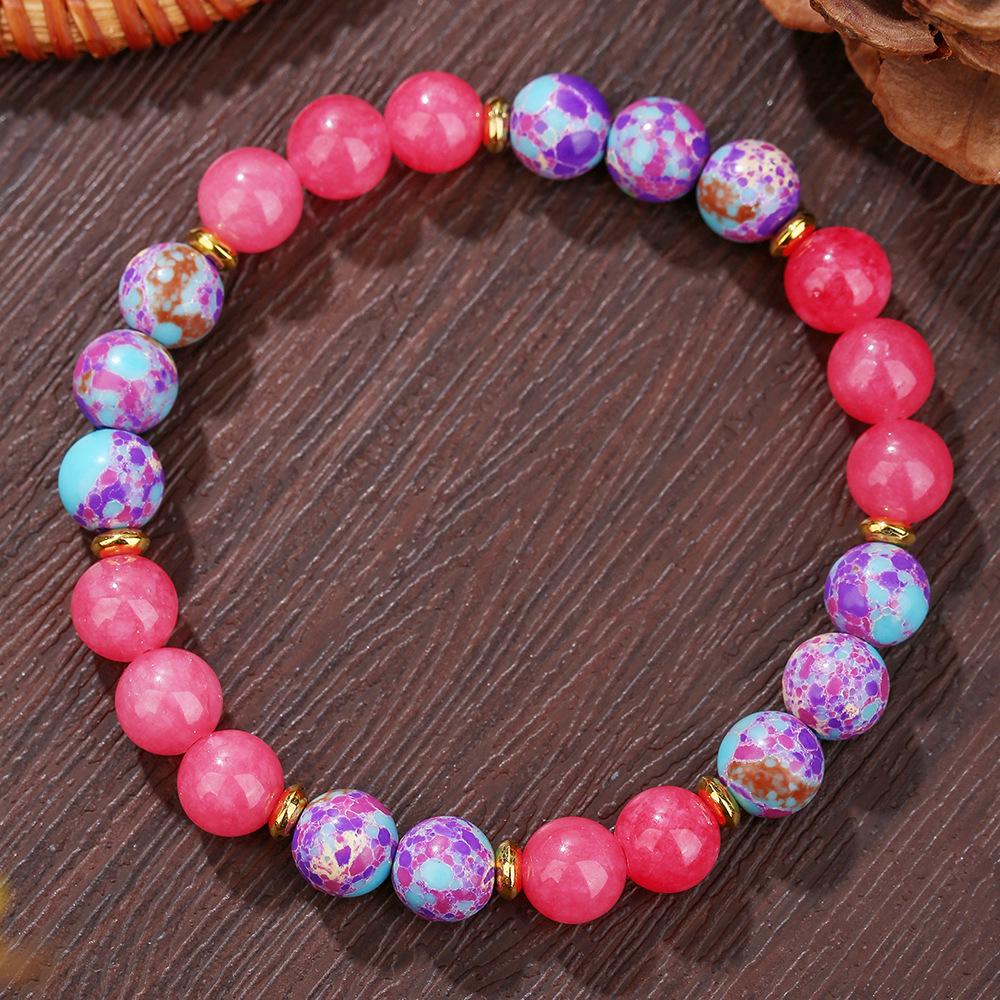 Европейский Кристальный Браслет из Тигрового Глаза на Эластичной Основе, Украшения из Натуральных Каменных Бусин