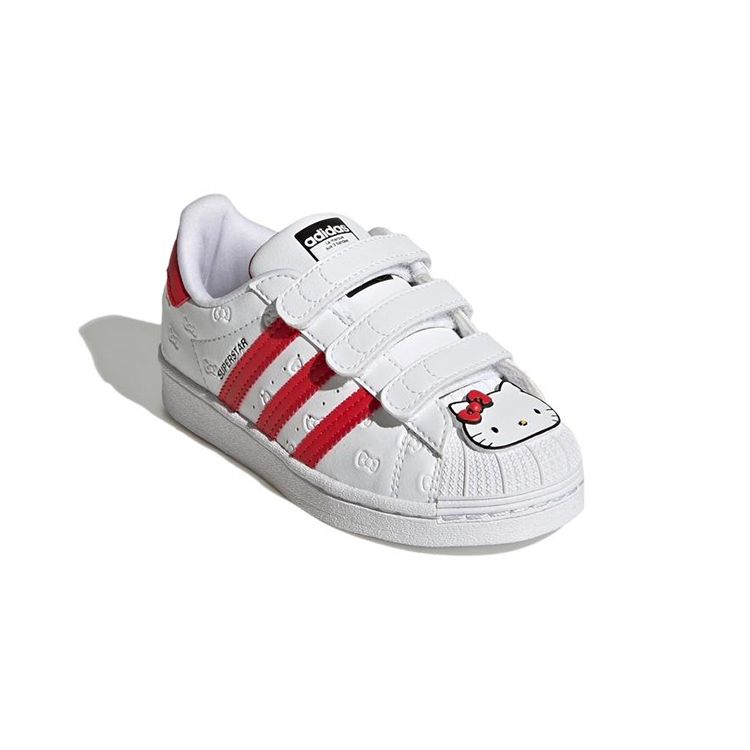 Hello Kitty X Adidas Superstar J Allover Debossed Bows Kids Sneakers White Cloud-White Vivid-Red GV8865