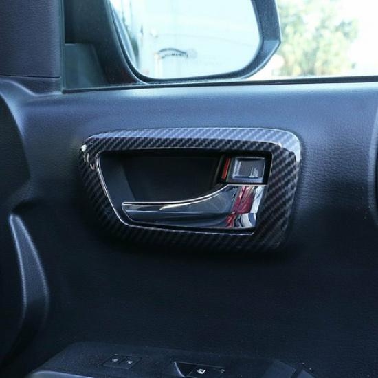 Fit Fits Toyota Tacoma 2016- Carbon Fiber ABS Interior Door Handle Bowl Trim