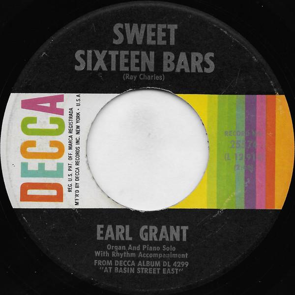 7-дюймовая пластинка EARL GRANT Sweet Sixteen Bars 25574 Decca US Jazz Б/у