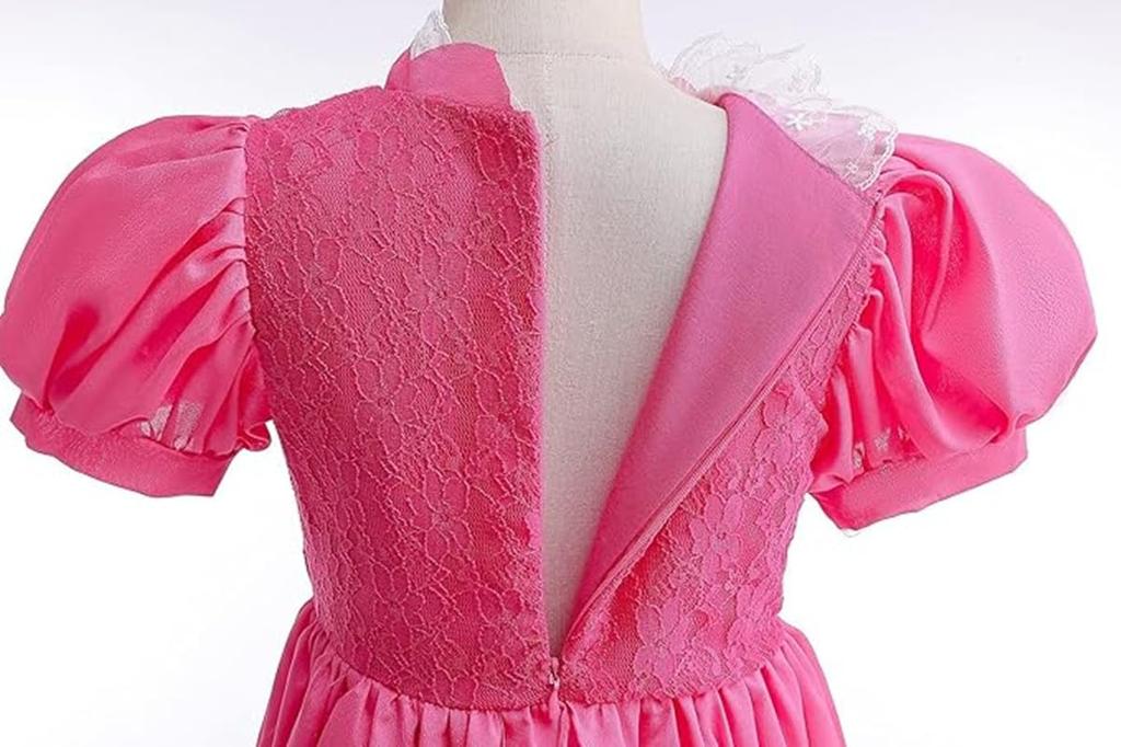 TYHTYM Princess Set for Kids and Pink Perfect for and Birthdays Dress, 5-Piece (Dress, Crown, Wand, Earrings, Gloves), 100-120cm Dress, Christmas,