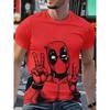 Round Neck 3D Marvel Printed Fashionable Casual Short Sleeved Men's T-shirts - Soft Medium Stretch Polyester Fabric Summer Relaxed Fit Clothing