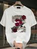 Danqi Yoyo Mens Summer Retro Rose Print Tshirt 100 Cotton Loose Street Style Short Sleeve Shirt Ideal For Daily Casual Wear