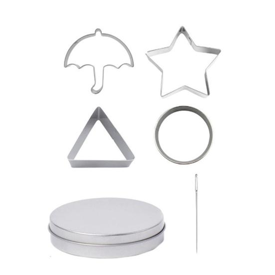 4Pcs Korean Sugar Candy Making Tools Stainless Steel Cookie Cutter Set Squid