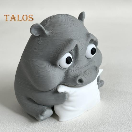 Грустный малыш бегемот 3D печатный бегемот орнамент миниатюрная фигурка бегемота настольное коллекционное украшение бегемота для домашнего офиса