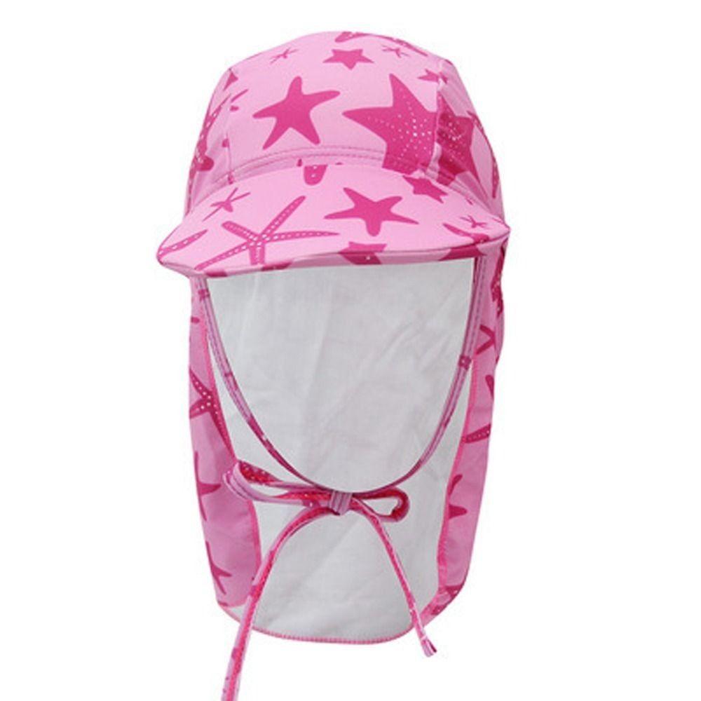 Flower Kids Beach Hat UV Protection Sunshade Swimming Cap Flap Cap Kids Sun Hat  Swimming