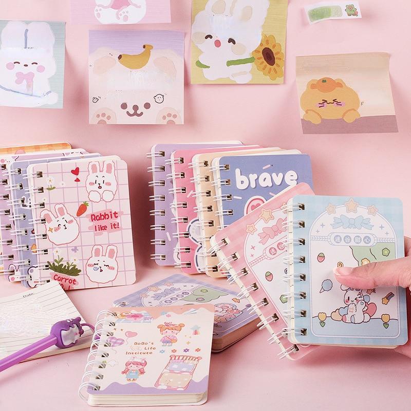 1 шт. Kawaii A7 спиральный блокнот в твердом переплете милый медведь катушка блокнот творческий мультфильм школьные канцелярские принадлежности