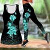 Crystal Clear Flowers Print Yoga Outfit for Women Fashion Workout Leggings Fitness Sports Casual Yoga Pants