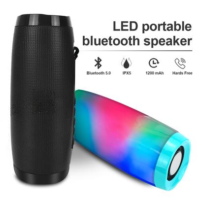 Портативные Bluetooth-колонки, беспроводные колонки, светодиодные, 1200 мАч, водонепроницаемые сабвуферы, бас-колонка, бумбокс, 3D BT5.0, USB-громкоговоритель