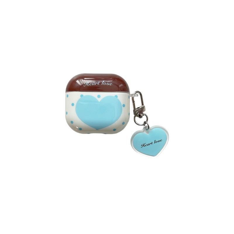 ins small fresh light blue polka dot love for AirPods 1 /pro1 earphone protective case cover two or three generations of new models