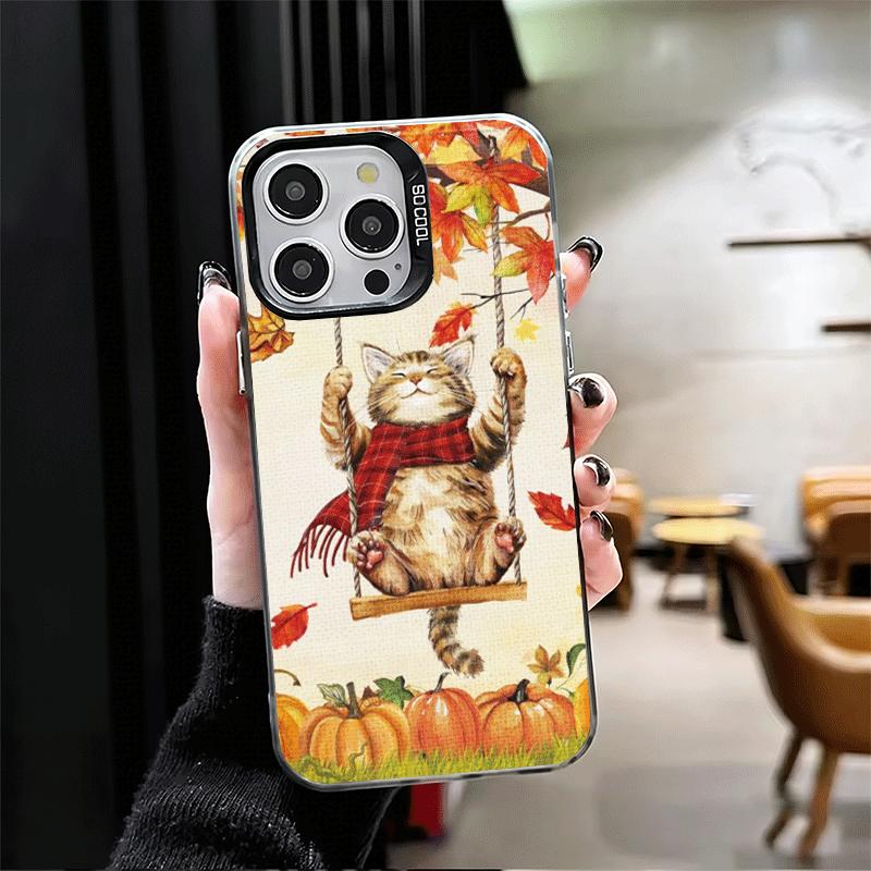 Тыква Счастливой Осени Мягкий Чехол для Телефона iPhone 15 16 17 Pro Max 17Air 16E 14 Plus 13 12 Mini Ударопрочный Задний Корпус