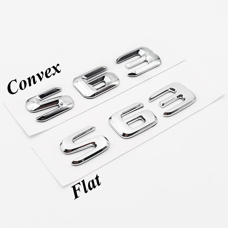 cxjva7 3D ABS Chrome S 63 Logo S63 Emblem Letters Sticker Car Trunk Badge Decal For S63 C217 Accessories
