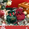Christmas Velvet Apple Candy Gift Bags Xmas Party Cookies Favors Packaging Bags Kids Present Exquisite Drawstring Bags Red Green