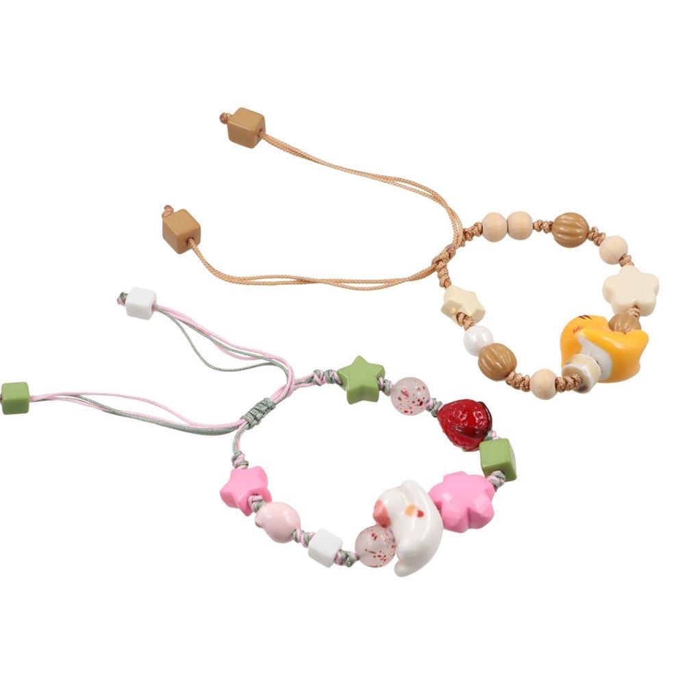 Handmade Maneki Neko Bracelet Korean Style Cat Bead Bracelet Ceramic Cat Bracelet Women