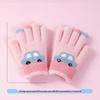 Kids' Winter Cartoon Plush Five-Finger Gloves - Warm, Anti-Freeze, for Boys & Girls, Medium To Large