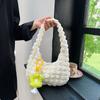 Simple Style Design Pleated Bubble Hand Bag Cloud Shoulder Armpit Bag Pillow Small Bag