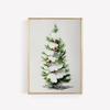 Watercolor Christmas Tree Snowscape Posters and Prints Canvas Printing Retro Wall Art Picture for Living Room Home Decor Gifts