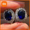 Huitan Простые и классические блестящие серьги-пусеты с овальным кубическим цирконом для женщин, обручальные свадебные украшения, элегантные женские серьги