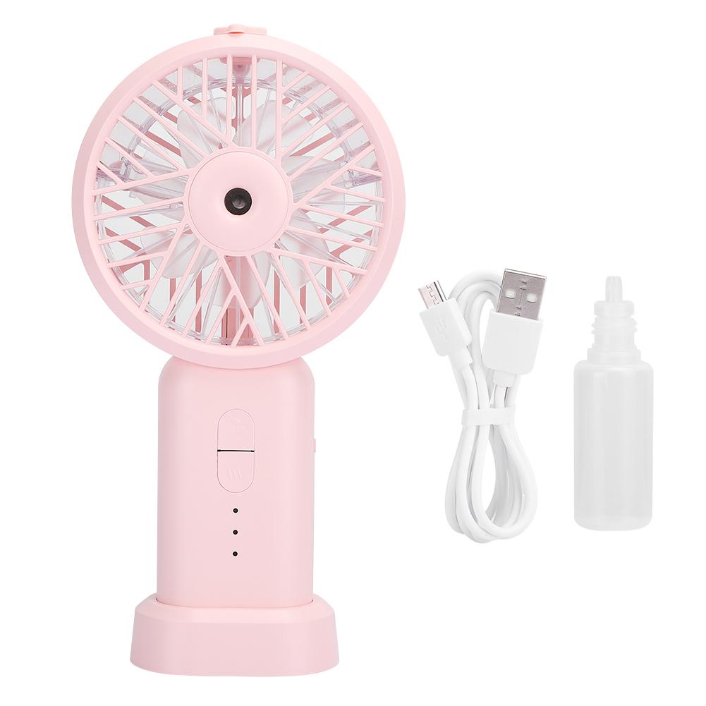 Handheld Charging Small Fan Humidification Mini USB Portable Desktop Bedside UniversalPink 178 x 92 x 40mm