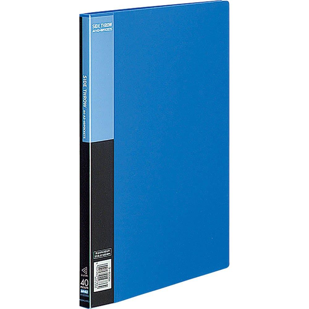 KOKUYO File Clear Book Basic Fixed Type Side Throw A4 40 Pockets Blue La-B220B