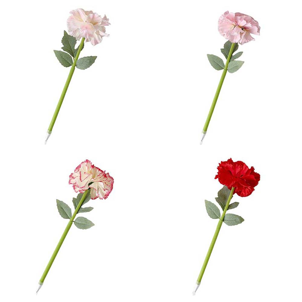 4Pcs Artificial Flower Flower Ballpoint Pen Teacher's Day Gift Carnation Rose Neutral Gel Pens Writing Smoothly Blue Ink
