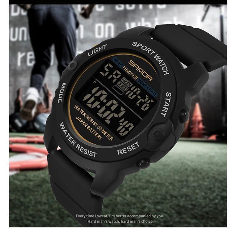 SANDA Новые студенческие спортивные электронные часы, мужские молодежные многофункциональные уличные часы, часы для мальчиков