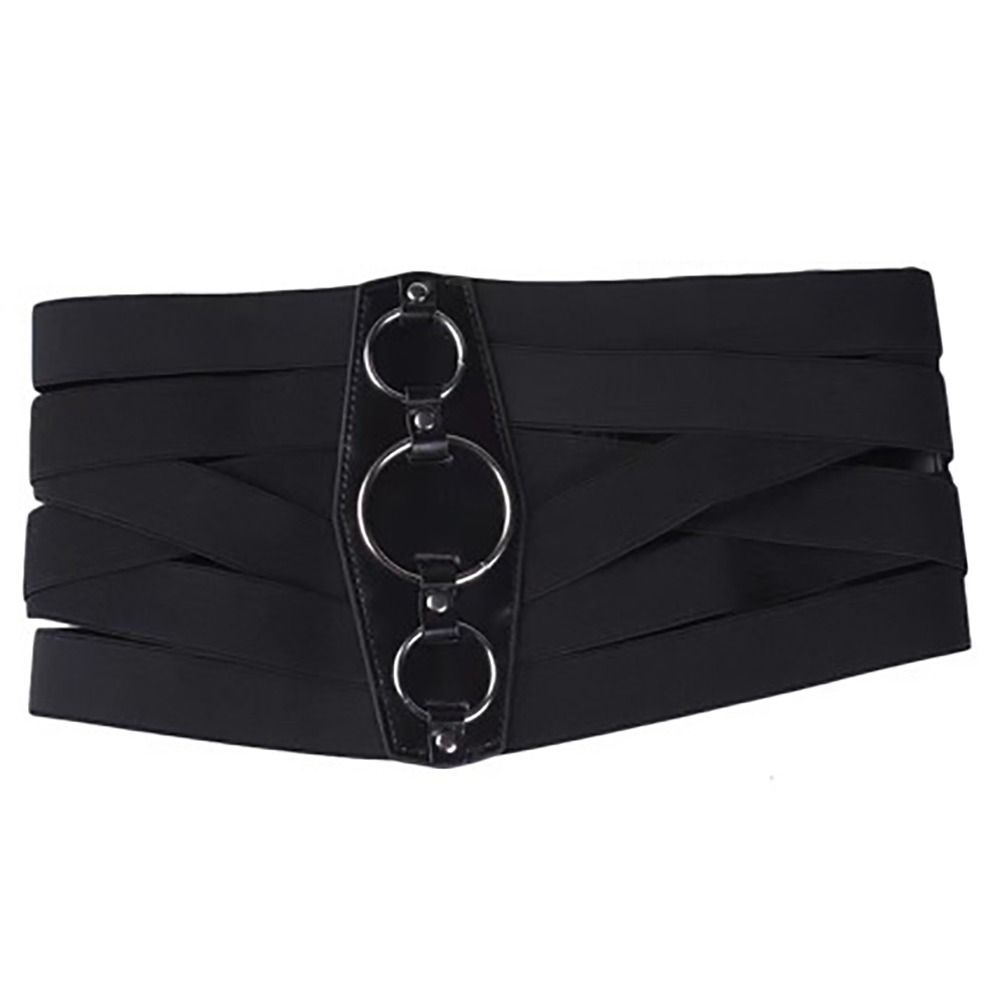 Euro-American Aesthetic Corset Belt Black Waistband Fashion Waist Stretch Cummerbunds  Unisex