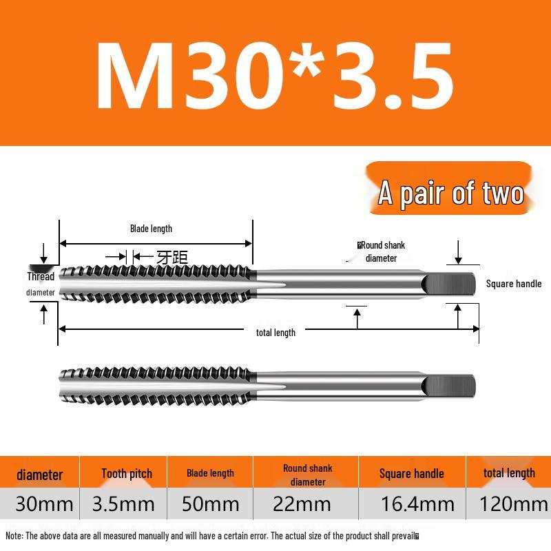 Метчики ручные мелкошаговые M8-M20 набор (5 кусков)