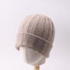 Large Head Cashmere Knit Beanie Solid Color Winter Warm Ear Flap Hat Men Women
