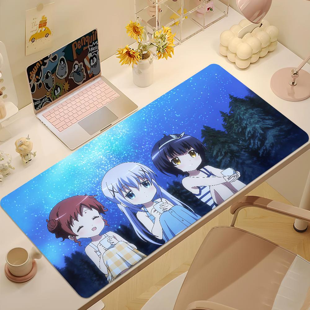 Anime Is The Order A Rabbit Mouse Pad Large Nonslip Lockedge Desktop Computer Desk Mat Keyboard Mousepad Office Gamer Student