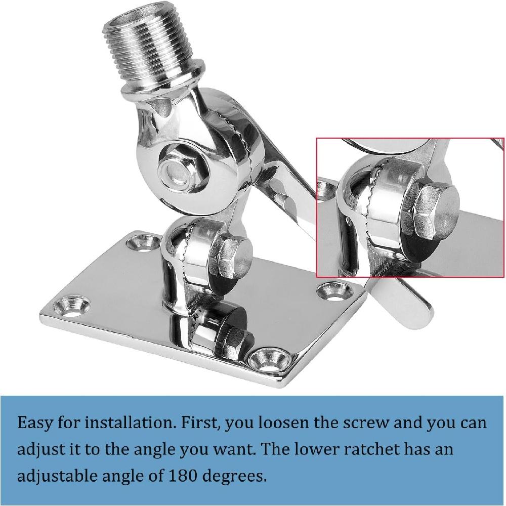 Антенное основание из полированной нержавеющей стали марки 316 для морских пехотинцев - лодок - судов - яхт 