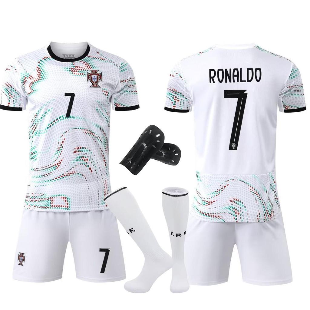 Portugal Away White No. 7 Ronaldo Soccer Jersey, Sizes 14-3XL for Kids & Adults