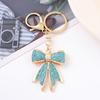 Women Rhinestone Bow Keychain Sparkling Bow Bag Charm Faux Crystal Key Chain