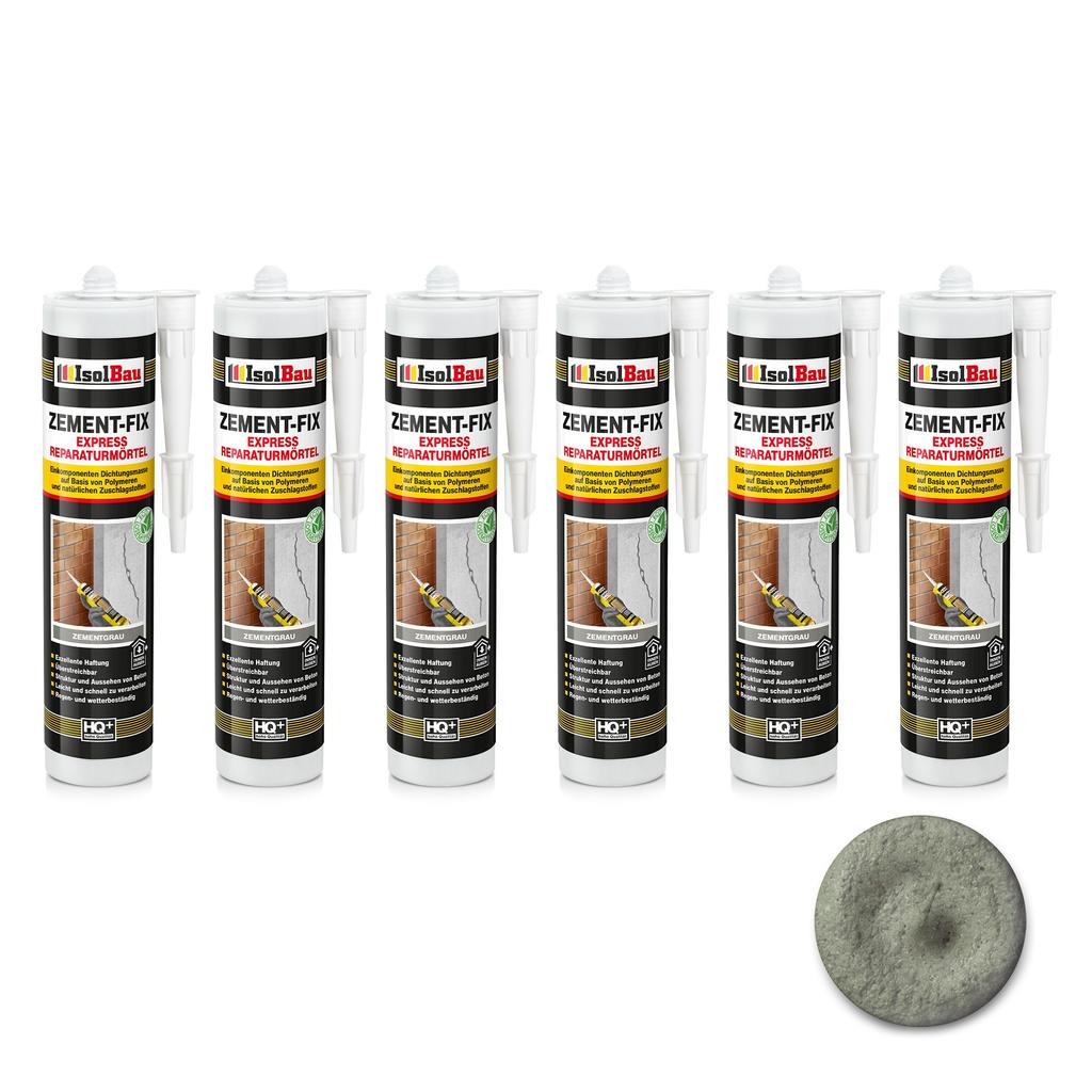 IsolBau Zement-Fix Cement Gray Repair and Sealing Mortar 6 x 300ml