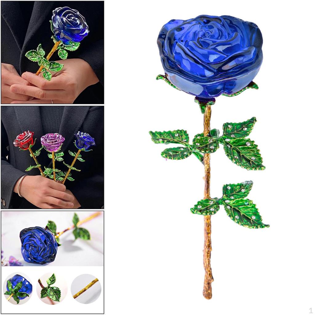 Decor Birthday Present with Gold Plating Stem False Flower Figurine Gift Mom Mamma Girlfriend