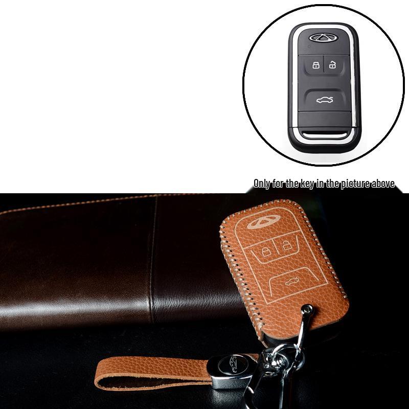 Чехол для ключа Chery: Натуральная коровья кожа для Tiggo 9/3/5/8 Plus, Arrizo 5/7 и Exeed Yaoguang