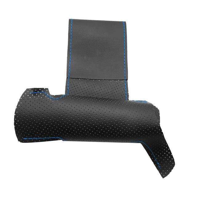 Сшитый вручную автомобильный Стайлинг, чехол из перфорированной кожи из микрофибры на руль для BMW 5 серии E60 E61 2004 2005 2006 2007 08 09