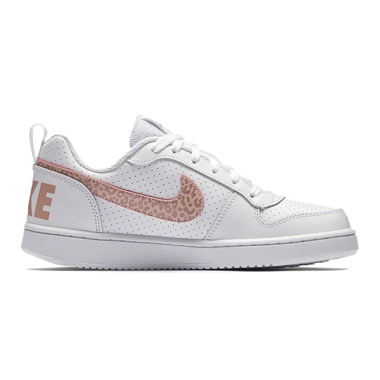 Nike Court Borough Synthetic Leather Non-Slip Durable Low-Top Kids Skate Shoes Kids Sneaker White Pink 845104-101