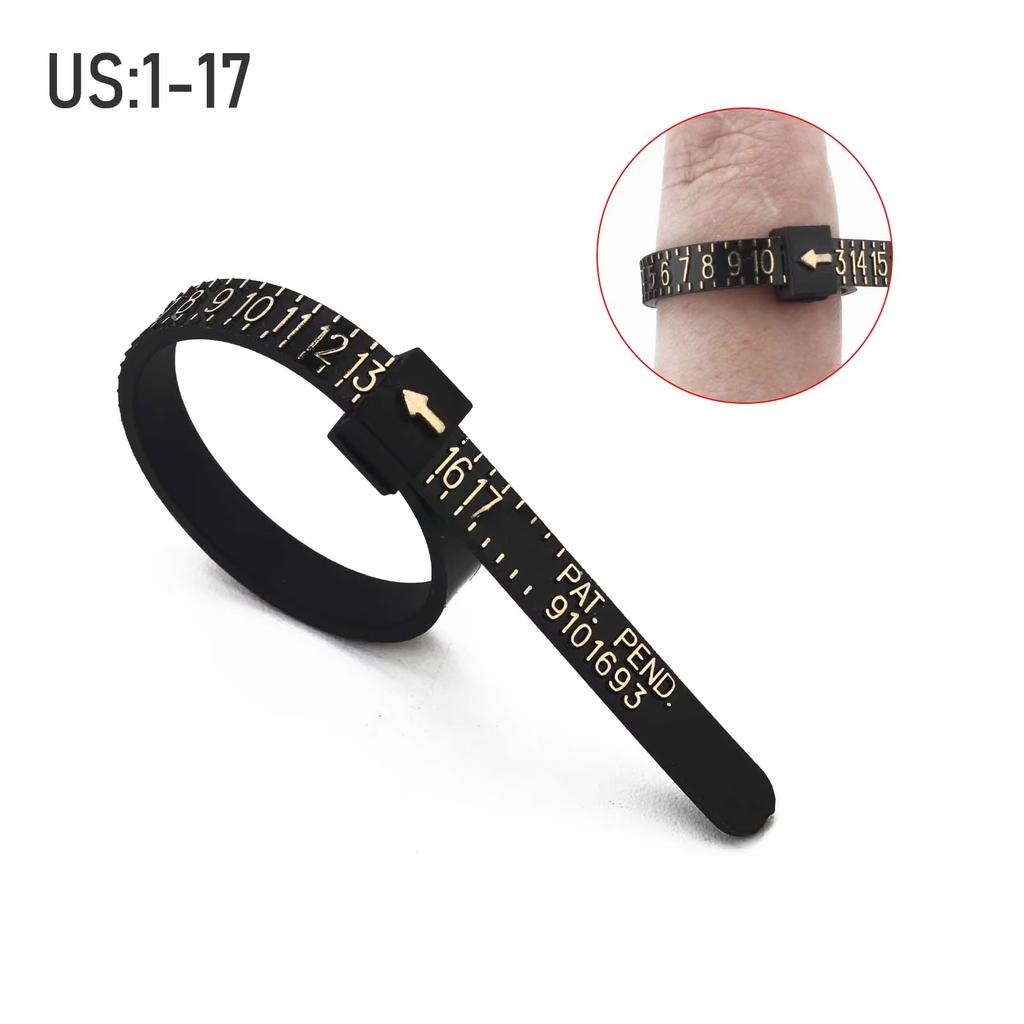 1-17 US Size Ring Sizer Measuring Set Reusable Finger Size Gauge Measure Tool Jewelry Sizing Tools for Wedding