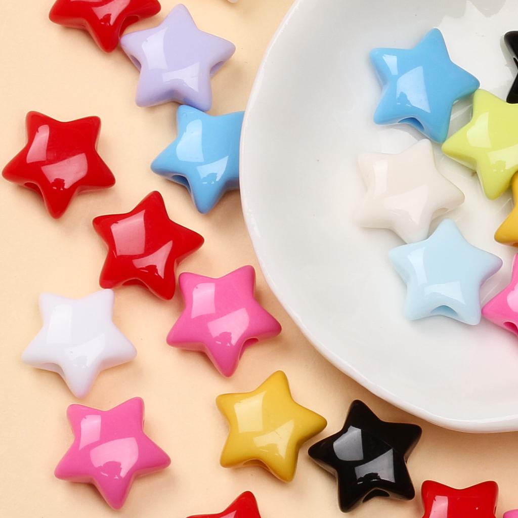 40 шт. 14,9 мм модные акриловые звезды свободные бусины «сделай сам» для ожерелья, браслетов, изготовления ювелирных изделий