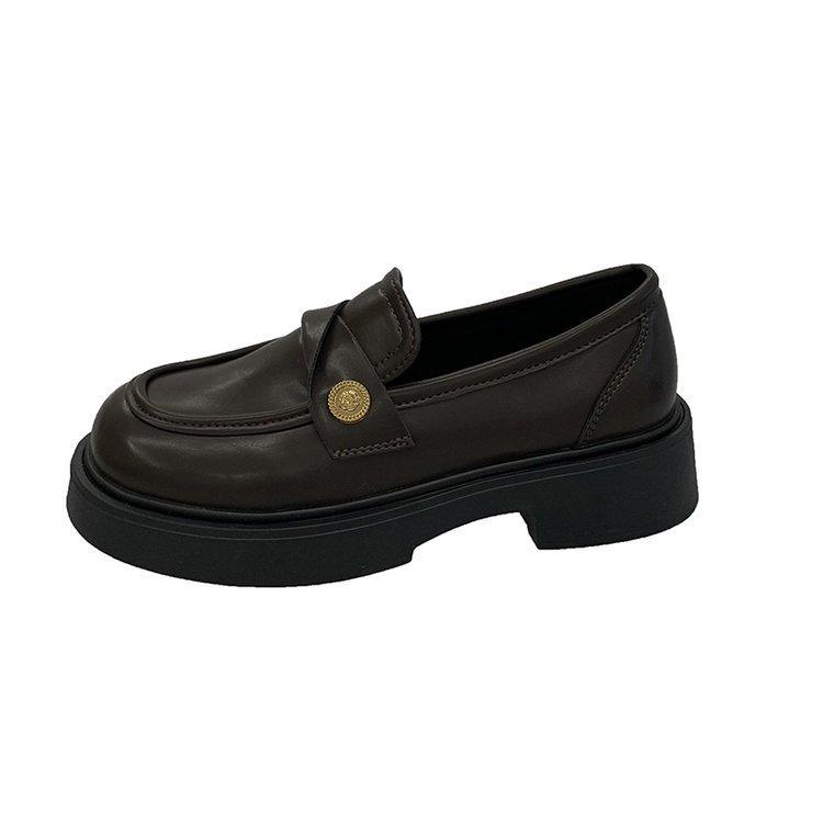 Туфли Lefou в французском стиле, женские, весенние и осенние, одинарные туфли на толстой подошве, британский стиль, рабочие, маленькие кожаные туфли, зима