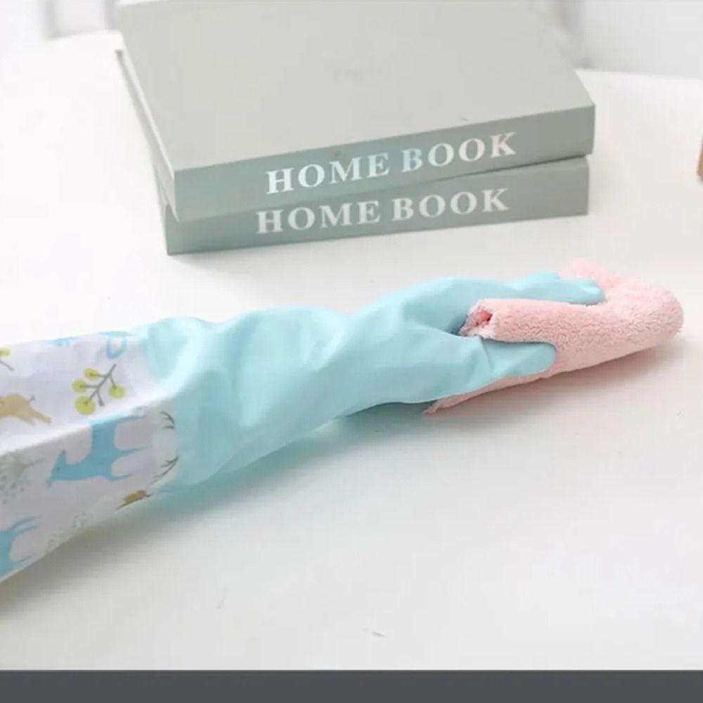 Elastic Band Mouth Waterproof Gloves Single Layer Rubber Gloves New Dishwashing Gloves Kitchen