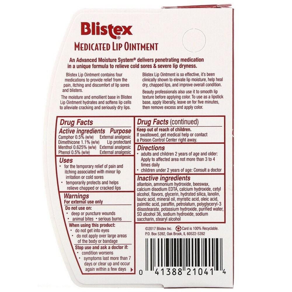 Blistex Medicated Lip Ointment 10g, 1 Piece