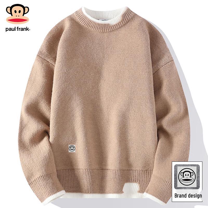 Paul Frank Men's Winter Fleece-Lined Faux Two-Piece Knit Sweater