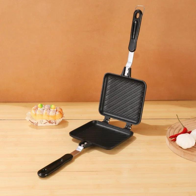 Double-sided Frying Pan Non-Stick Sandwich Bread Bakeware Breakfast Waffle Pancake Egg Frying Pan Household Kitchen Utensils