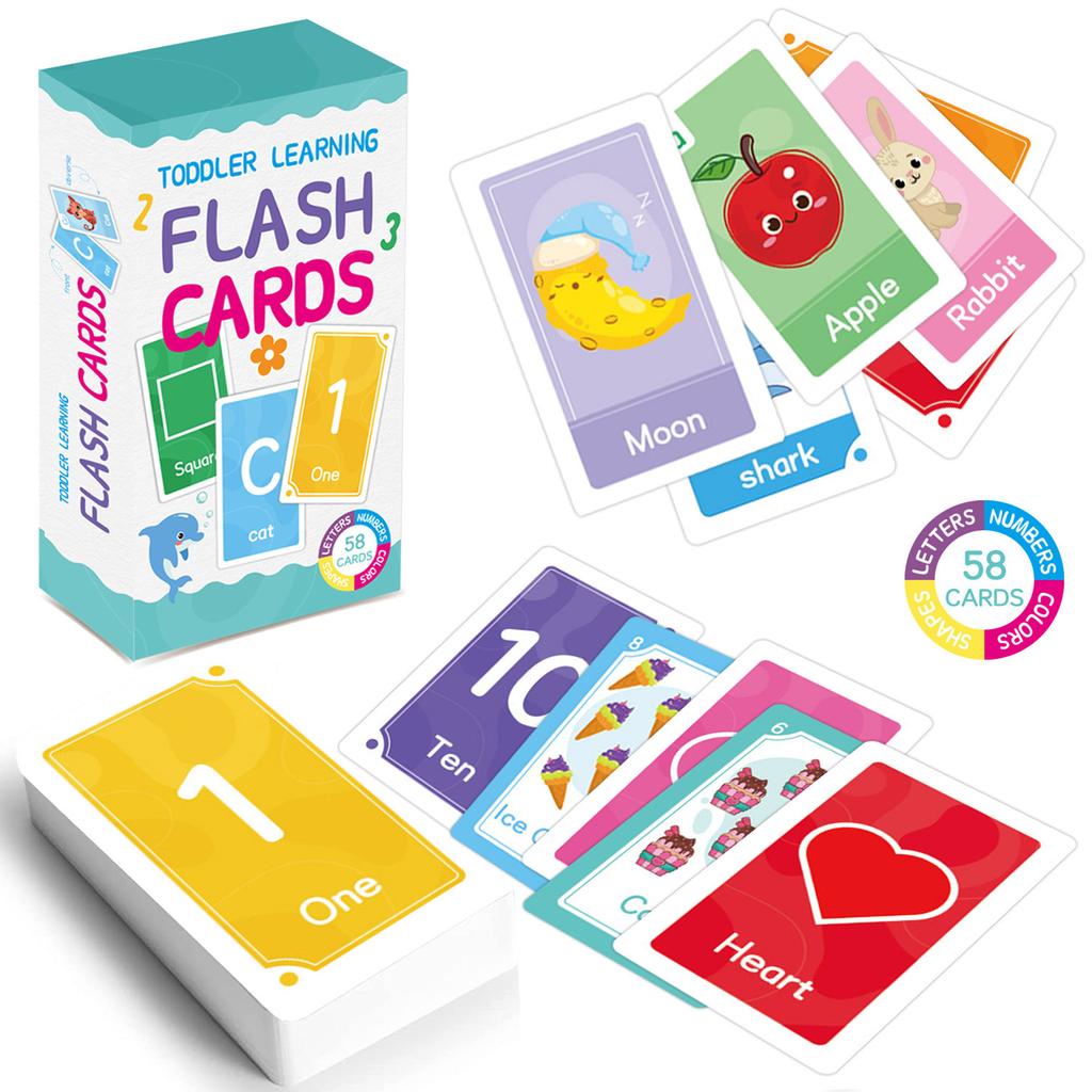 Children's Early Education Teaching Aids Flash Cards, Learning Word Shapes, Colors, Numbers, English Letters Cards