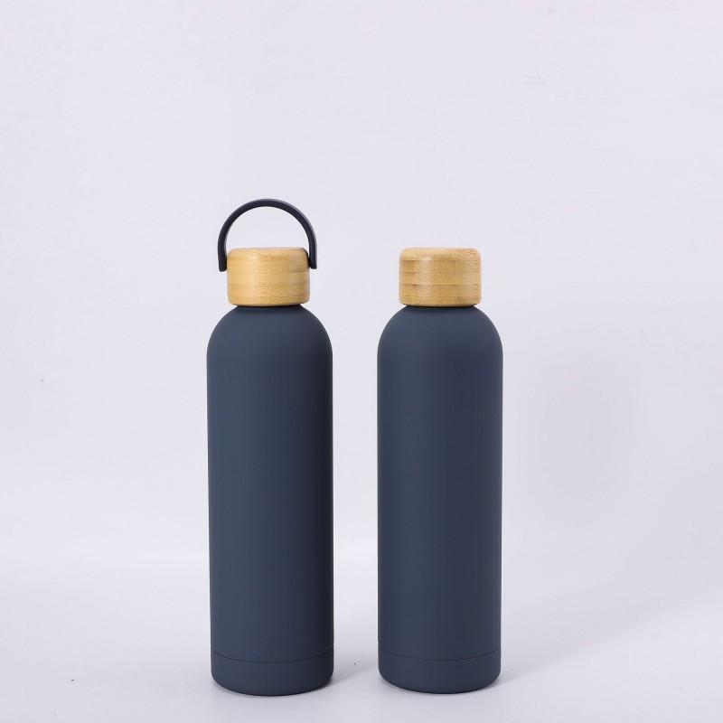 Stainless Steel Insulated Water Bottle With Handle 500ml Leakproof Portable Cup Outdoor Sports Travel Office