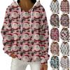 Women's Fashion Casual Christmas Print Pullover Long-Sleeve Hooded Sweatshirt