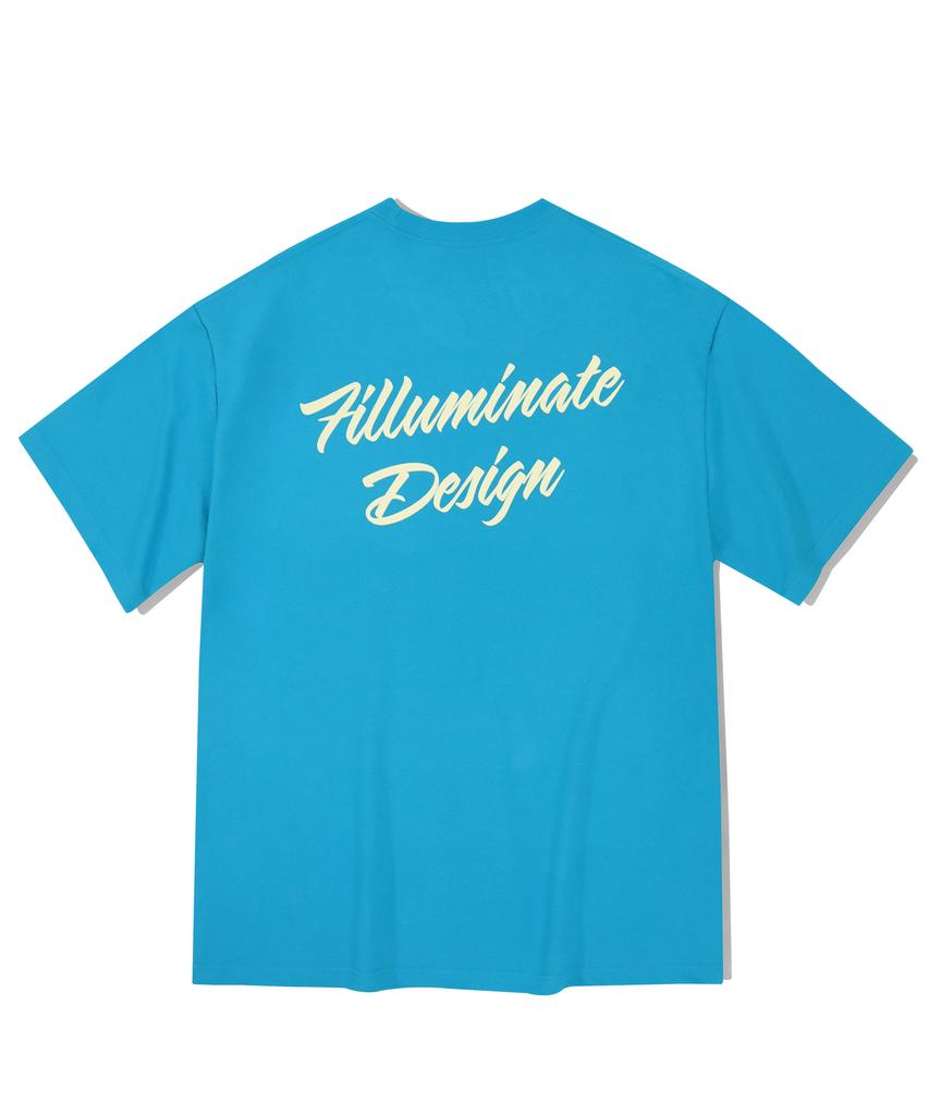 FILLUMINATE Oversized Fluffy Logo T-Shirt - Blue