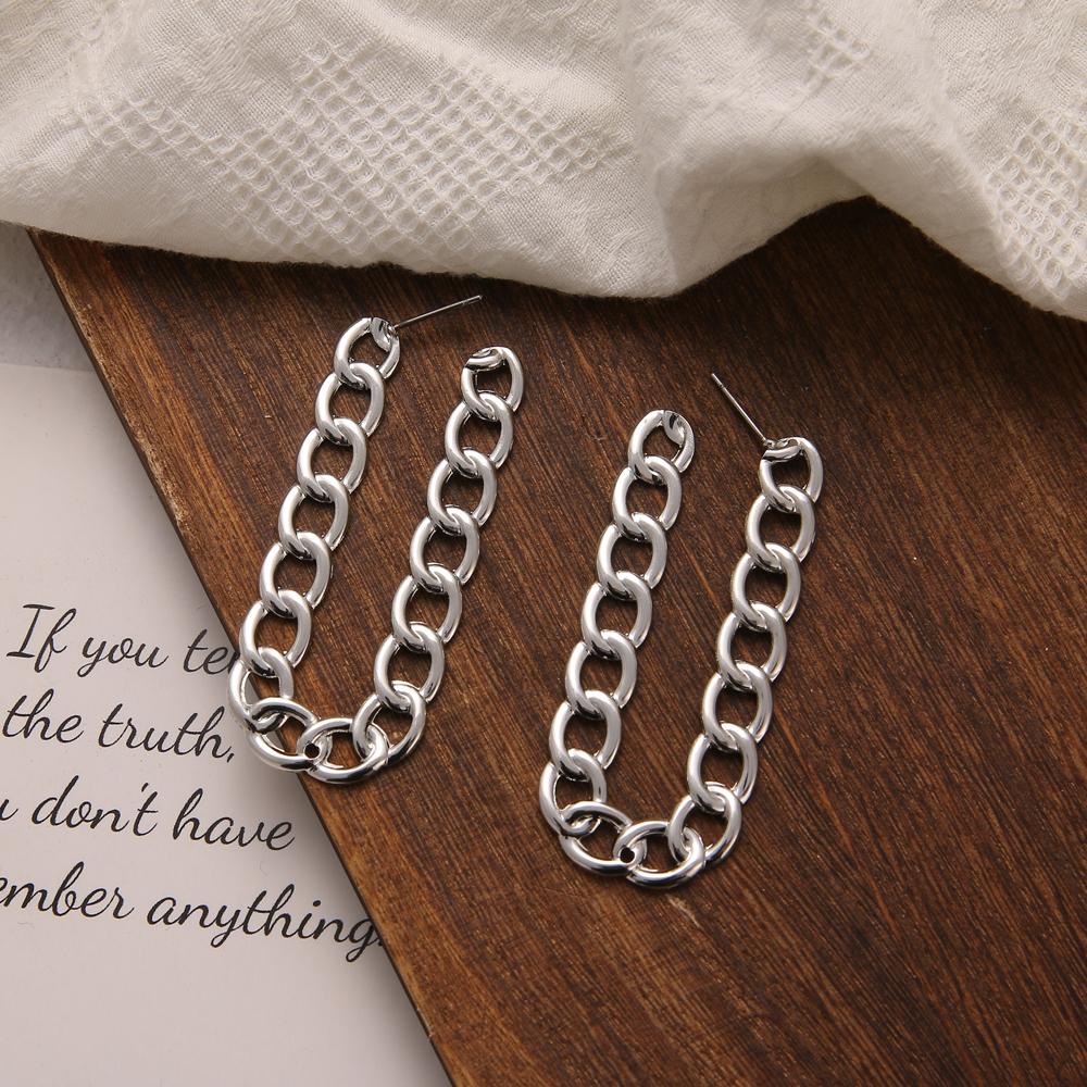 Простые креативные ретро преувеличенные полые круглые серьги-цепочки, женские индивидуальные геометрические серьги для девочек